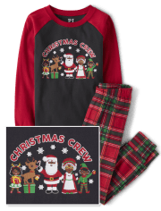 Unisex Kids Matching Family Christmas Crew Snug Fit Cotton Pajamas