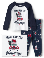 Unisex Baby And Toddler Matching Family Home For The Holidays 2023 Snug Fit Cotton Pajamas