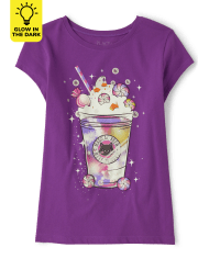 Girls Glow Halloween Milkshake Graphic Tee