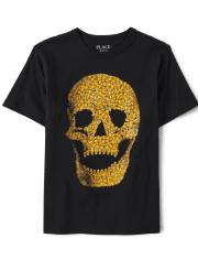 Boys Candy Corn Skull Graphic Tee