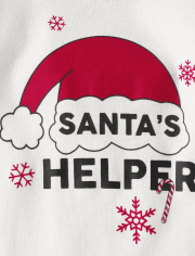 Unisex Toddler Matching Family Santas Helper Snug Fit Cotton And Fleece Pajamas