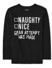 Boys Naughty Nice List Graphic Tee