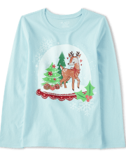 T-shirt graphique boule à neige pour fille
