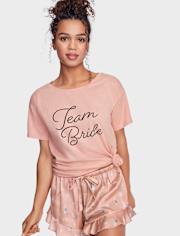 Camiseta para dormir nupcial para mujer