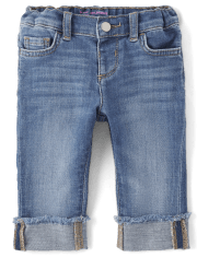 Toddler Girls Roll Cuff Straight Jeans