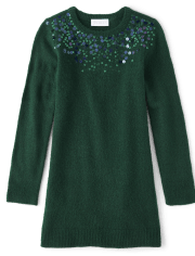 Girls Sequin Sweater Dress