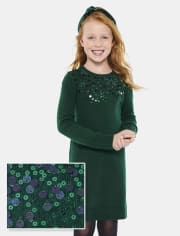 Girls Sequin Sweater Dress