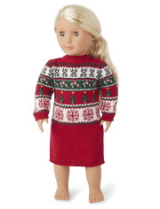 Doll Matching Family Christmas Fairisle Sweater Dress