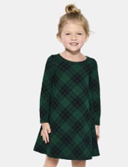 Baby And Toddler Girls Plaid Cut Out Dress