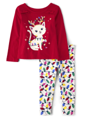 Lot of 4 Girls Clothes Size 7/8 Long Sleeve Fall Holiday Cat Leggings Cat &  Jack