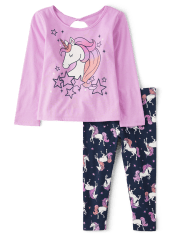Toddler Girls Unicorn 2-Piece Outfit Set