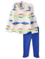 Conjunto de traje de 2 piezas con estampado para niñas pequeñas