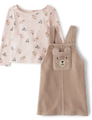 Toddler Girls Bear 2-Piece Outfit Set