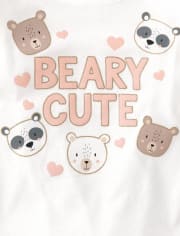Pack de 3 camisetas con osito para niñas pequeñas
