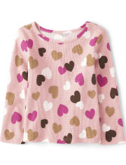 Toddler Girls Print Thermal Top