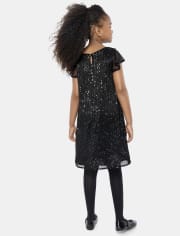 Vestido recto con lentejuelas para niñas