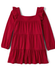 Vestido escalonado para bebés y niñas pequeñas