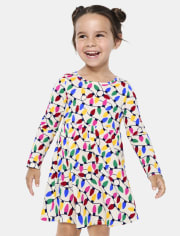 Robe babydoll avec lumières de Noël pour bébés et petites filles
