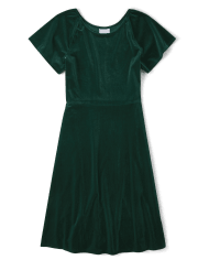 Womens Mommy And Me Velour Fit And Flare Dress