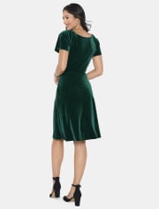 Womens Mommy And Me Velour Fit And Flare Dress