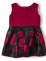 Toddler Girls  Floral Velour Fit And Flare Dress
