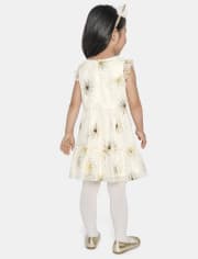 Baby And Toddler Girls Foil Star Mesh Tiered Dress