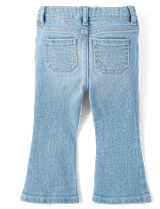 Toddler Girls Patch Pocket Flare Jeans