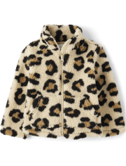 Niñitas Chaqueta sherpa estampada con cremallera