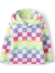 Toddler Girls Print Sherpa Hoodie