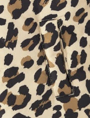 Chaqueta reversible de piel sintética de leopardo para niñas pequeñas