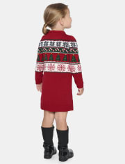 Baby And Toddler Girls Matching Family Christmas Fairisle Sweater Dress