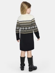 Baby And Toddler Girls Snowflake Fairisle Sweater Dress