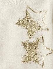 Toddler Girls Sequin Star Sweater
