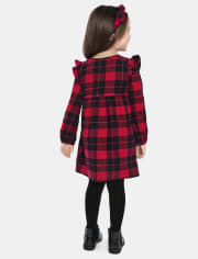 Baby And Toddler Girls Matching Family Buffalo Plaid Flannel Shirt Dress