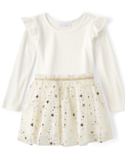Baby And Toddler Girls Foil Star Mesh Tutu Dress