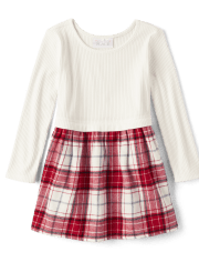 Baby And Toddler Girls Plaid Flannel Fit And Flare Dress