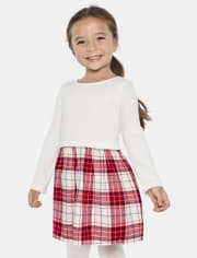 Baby And Toddler Girls Plaid Flannel Fit And Flare Dress