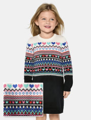Baby And Toddler Girls Heart Fairisle Sweater Dress