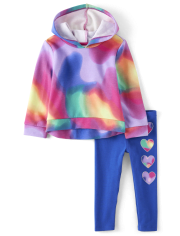 Toddler Girls Rainbow Tie Dye 2-Piece Outfit Set
