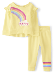 Toddler Girls Rainbow 2-Piece Outfit Set