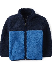 Baby And Toddler Boys Colorblock Sherpa Zip-Up Jacket
