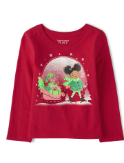Baby And Toddler Girls Sleigh Graphic Tee