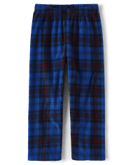 Boys Plaid Fleece Pajama Pants