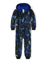 Boys Ninja Fleece One Piece Pajamas
