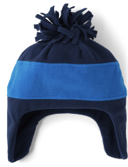 Boys Colorblock Fleece Pom Pom Hat