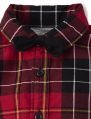 Baby Boys Matching Family Plaid Poplin 2-Piece Outfit Set