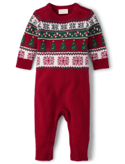 Baby Matching Family Christmas Fairisle Sweater Romper