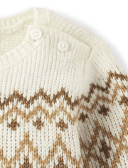 Barboteuse pull Fairisle assortie pour bébé unisexe