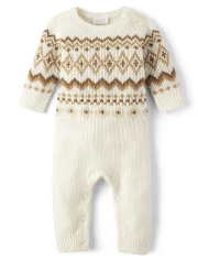 Barboteuse pull Fairisle assortie pour bébé unisexe