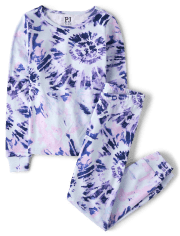 Girls Tie Dye Snug Fit Cotton Pajamas